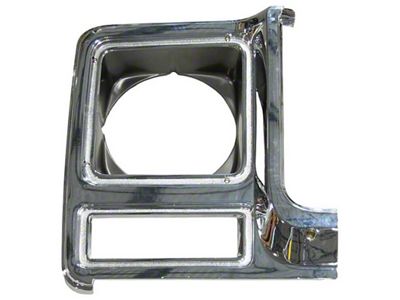 Round Headlamp Bezel; Chrome with Dark Gray Plastic; Passenger Side (79-80 Blazer, Jimmy)