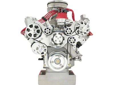 Tru Trac Serpentine System with Polished Finish, Big Block Ford FE V8 without Power Steering/with A/C