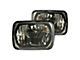 Truck - 4x6 Inch Rectangle Elite Diamond No Halo Black Illusion Headlights with Clear Halogen Bulbs