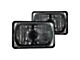 Truck - 6x7 Inch Rectangle Elite Diamond No Halo Black Illusion Headlights with Clear Halogen Bulbs