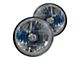 Truck - 7 Inch Round White Diamond No Halo Turn Signal Headlights with Blue Halogen Bulbs