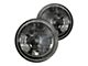 Truck - 7 Inch Round White Diamond No Halo Black Illusion Turn Signal Headlights with Clear Halogen Bulbs