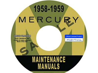 1958-1959 Mercury Maintenance Manuals; 5-Volumes (CD-ROM)