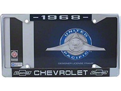 1968 License Plate Frame; Chrome (Universal; Some Adaptation May Be Required)