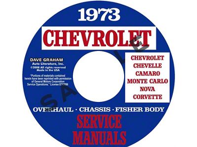 1973 Chevy,Chevelle,Camaro,Monte Carlo,Nova,Corvette: Chassis,Overhaul, Body Service Manuals (CD-ROM)