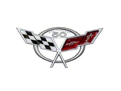 50th Anniversary Emblem Metal Sign; 18x8-Inch