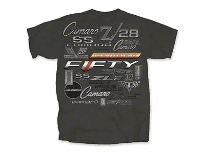 All Camaro Logos T-Shirt; Gray