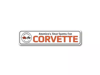 Americas First Sports Car Corvette Sign; 6x24-Inch