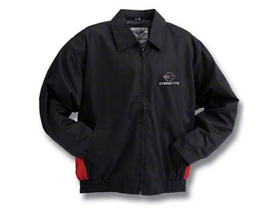 Block Twill Jacket; Black and Red