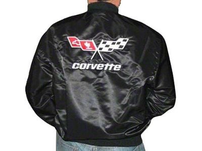 C3 Corvette Script and Flags Logo Satin Jacket