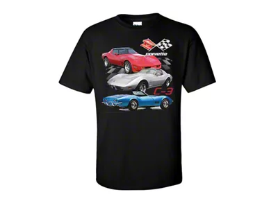 C3 Corvette Trio Shirt; Black