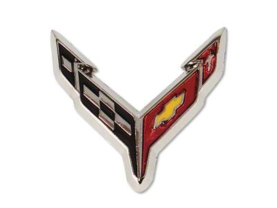 C8 Crossflags Lapel Pin; Chome