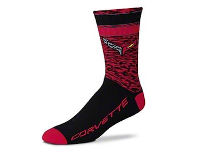 C8 Logo Crew Socks; Heather Red