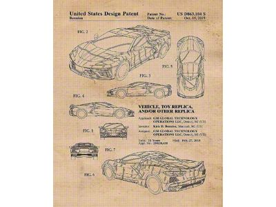 C8 Patent Poster Print; 11x14-Inch