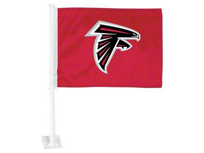 Car Flag with Atlanta Falcons Logo; Red (Universal; Some Adaptation May Be Required)