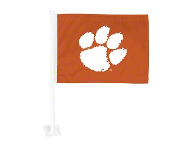 Car Flag with Clemson University Logo; Orange (Universal; Some Adaptation May Be Required)