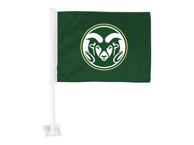 Car Flag with Colorado State University Logo; Green (Universal; Some Adaptation May Be Required)