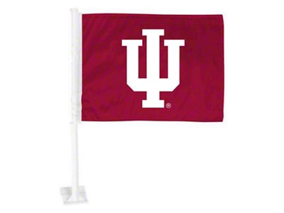 Car Flag with Indiana University Logo; Crimson (Universal; Some Adaptation May Be Required)