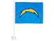 Car Flag with Los Angeles Chargers Logo; Light Blue (Universal; Some Adaptation May Be Required)