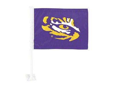 Car Flag with Louisiana State University Logo; Purple (Universal; Some Adaptation May Be Required)