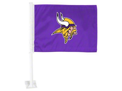 Car Flag with Minnesota Vikings Logo; Purple (Universal; Some Adaptation May Be Required)