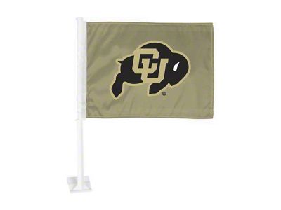 Car Flag with University of Colorado Logo; Gold (Universal; Some Adaptation May Be Required)