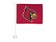 Car Flag with University of Louisville Logo; Red (Universal; Some Adaptation May Be Required)