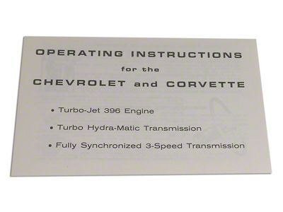 Chevrolet 396 Engine Owner's Manual