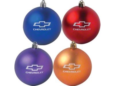 Chevrolet Bowtie and Script Sphere Christmas Ornament; Blue