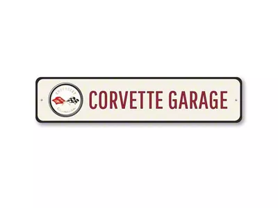 Chevrolet Corvette Garage Sign; 4x18-Inch