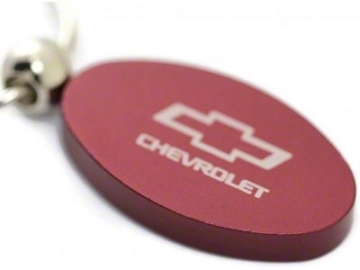 Chevy Oval Key Chain; Burgundy