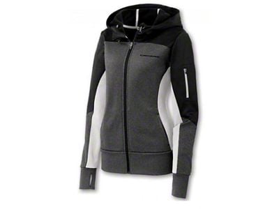 Colorblock Moisture Wicking Jacket with Thumb Exits; Black/Graphite/White