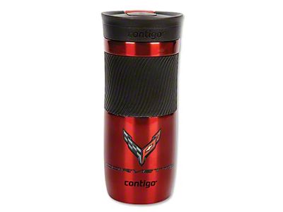 Contigo Travel Tumbler Insulated with Threaded Lid And Silicone Grip, Red