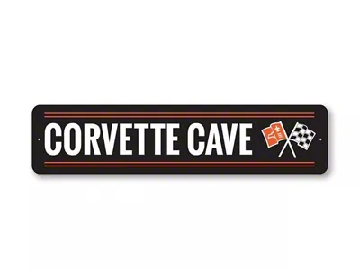 Corvette Cave Sign; 4x18-Inch