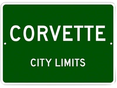 Corvette City Limits Sign; 10x14-Inch