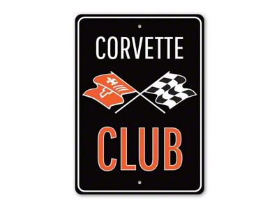 Corvette Club Sign; 10x14-Inch