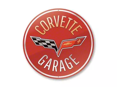 Corvette Garage Sign; 18-Inch