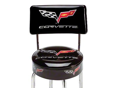 Counter Bar Stool with Seat Back; C6 Logo