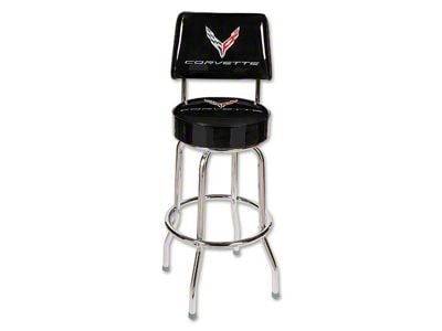 Counter Bar Stool with Seat Back; C8 Logo