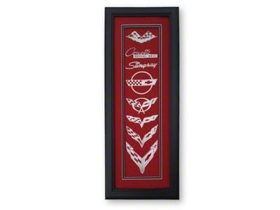 Crossed Flags Emblem Shadow Box; Red