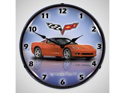 Custom Lighted Clock; Red