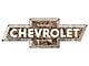 Die Cut Embossed Tin Sign; Camo Chevrolet Bowtie