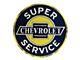 Die Cut Embossed Tin Sign; Chevrolet Round