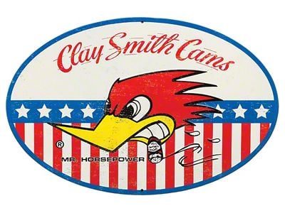 Die Cut Embossed Tin Sign; Clay Smith Cams Americana