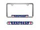 Embossed License Plate Frame with Texas Rangers Logo; Blue (Universal; Some Adaptation May Be Required)