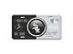 Embossed Metal License Plate with Chicago White Sox Logo; Black / Gray (Universal; Some Adaptation May Be Required)