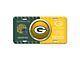 Embossed Metal License Plate with Green Bay Packers Logo; Green / Yellow (Universal; Some Adaptation May Be Required)