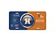 Embossed Metal License Plate with Houston Astros Logo; Blue / Orange (Universal; Some Adaptation May Be Required)