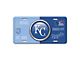 Embossed Metal License Plate with Kansas City Royals Logo; Light Blue / Royal (Universal; Some Adaptation May Be Required)