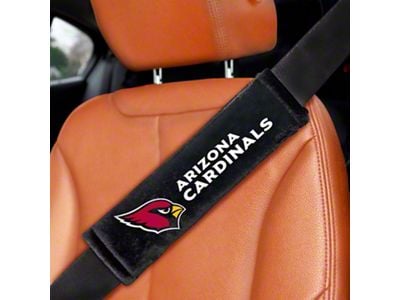 Embroidered Seatbelt Pads with Arizona Cardinals Logo; Black (Universal; Some Adaptation May Be Required)